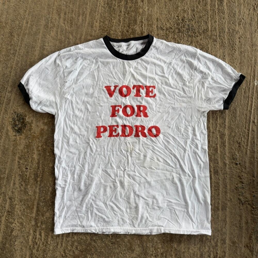 VINTAGE Y2K VOTE FOR PEDRO RINGER T-SHIRT MOVIE PROMO NAPOLEON DYNAMITE MENS XL